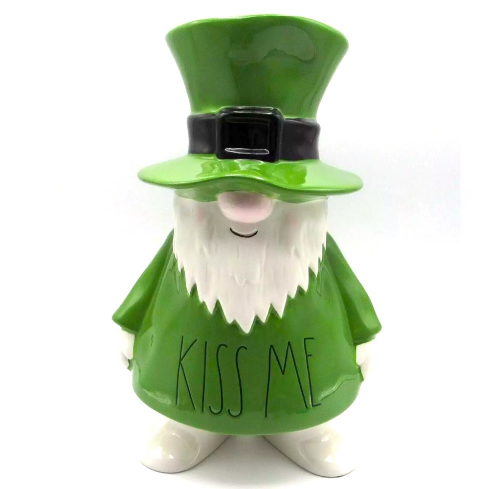 NEW Rae Dunn Figure Kiss Me Leprechaun Gnome Ceramic St Patrick’s Day
